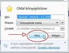 Könnyebb elérés: könyvjelzőbe (Internet Explorer, 2. lépés)
